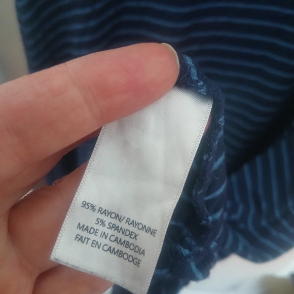 Pink Tartan Navy Striped Midi T Shirt Dress - Picture 4 of 4